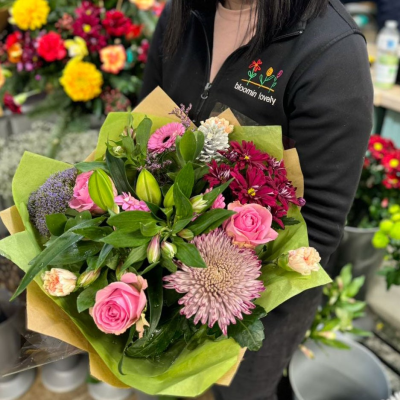 Florist Choice Hand-tied - Let the florist choose the florist choose the freshest blooms of the day and create something special. Florist Choice Hand-tied - Let the florist choose the florist choose the freshest blooms of the day and create something special.