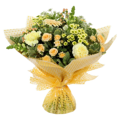 Sunrise - Energise their day with a stunning surprise. A warm collection of seasonal flowers artistically arranged by an artistic florist.  Sunrise - Energise their day with a stunning surprise. A warm collection of seasonal flowers artistically arranged by an artistic florist.