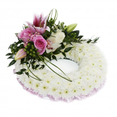 Pink Massed Wreath - At ##SHOP## we are delighted to present this product available for flower delivery in ##AREA## and surrounding areas. Pink Massed Wreath - At ##SHOP## we are delighted to present this product available for flower delivery in ##AREA## and surrounding areas.