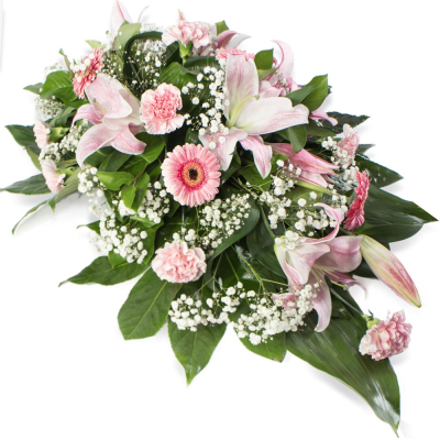 Single Ended Spray SYM-303 - This single ended spray is made using a mix of pink and white flowers. Same day delivery may not be possible on this design – please contact us to discuss your requirements.
 Single Ended Spray SYM-303 - This single ended spray is made using a mix of pink and white flowers. Same day delivery may not be possible on this design – please contact us to discuss your requirements.