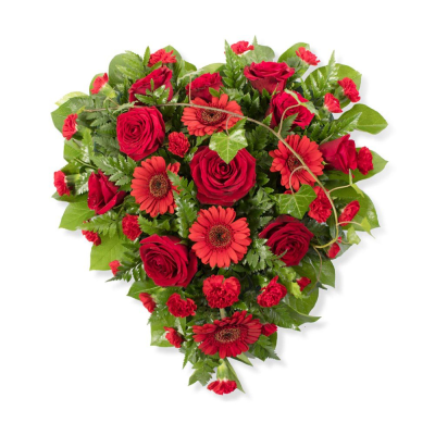 Heart SYM-323 - A full heart of elegant red and green flowers.
 Heart SYM-323 - A full heart of elegant red and green flowers.