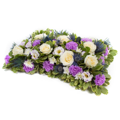 Pillow SYM-331 - Signifying a final, comfortable resting place, this open based 46cm pillow uses lilac and white flowers to create a beautiful tribute.
 Pillow SYM-331 - Signifying a final, comfortable resting place, this open based 46cm pillow uses lilac and white flowers to create a beautiful tribute.