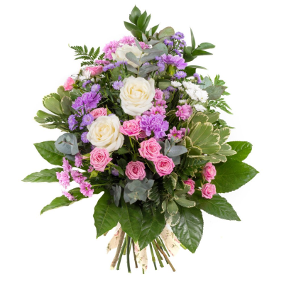 Tied Sheaf SYM-339 - This tied sheaf is lovingly made using pink, lilac and white flowers by our specialist florists. 
 Tied Sheaf SYM-339 - This tied sheaf is lovingly made using pink, lilac and white flowers by our specialist florists.