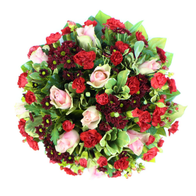 Posy SYM-346 - A lovely red and pink classic funeral posy handmade to order by our funeral tribute specialists and delivered by hand.
 Posy SYM-346 - A lovely red and pink classic funeral posy handmade to order by our funeral tribute specialists and delivered by hand.