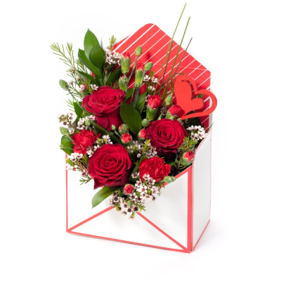 Love Letter - Send a message straight from your heart with this delightful envelope arrangement of romantic flowers
 Love Letter - Send a message straight from your heart with this delightful envelope arrangement of romantic flowers